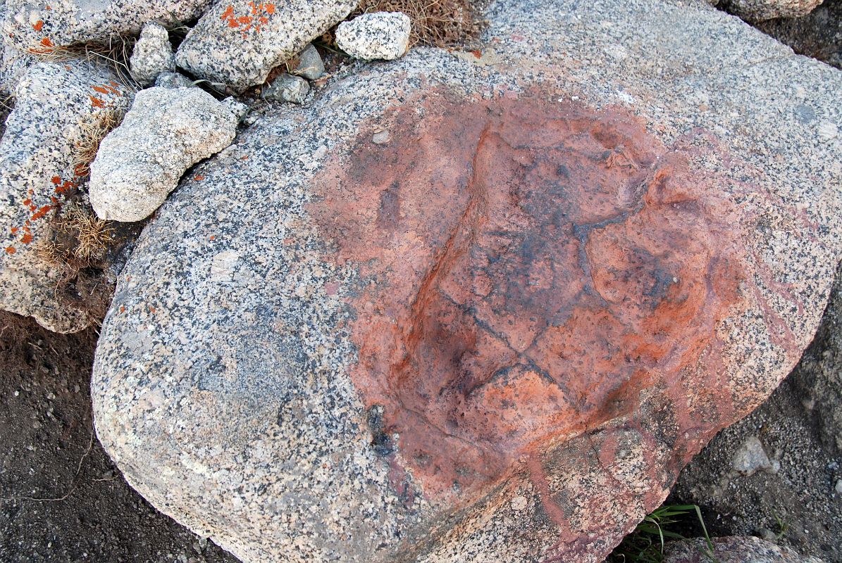 48 Milarepa Rock Footprint From Just After Shiva Tsal On Mount Kailash Outer Kora Just a few minutes after leaving Shiva Tsal, the trail passes a rock with a footprint of Milarepa.